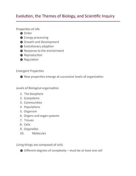 Chapter 1 Evolution The Themes Of Biology And Scientific Inquiry