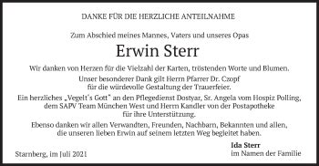 Traueranzeigen Von Erwin Sterr Trauer Merkur De