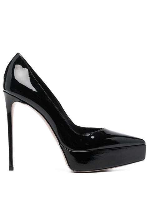 Le Silla High Shine Finish Platform Mm Pumps Black Heels Black