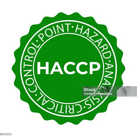 Haccp Stamp Hazard Analysis Critical Control Points Icon Vector Logo Template Stock Illustration