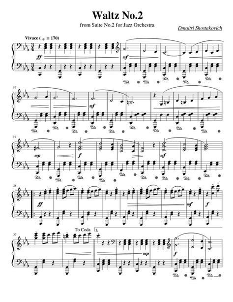 Download And Print In Pdf Or Midi Free Sheet Music For Waltz No 2 By Dmitri Shostakovich