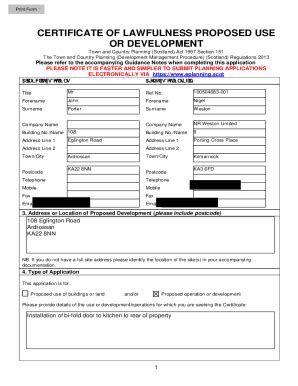 Fillable Online Application For Certificate Of Lawfulness For A