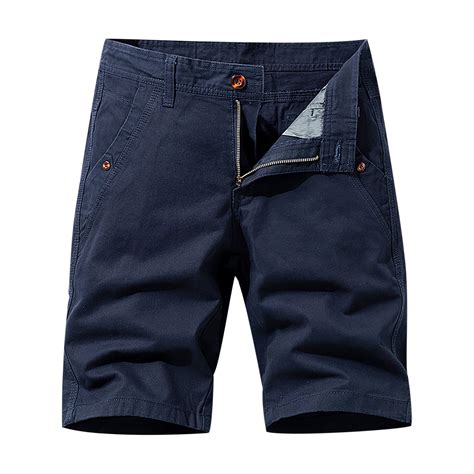 Vsssj Cargo Shorts For Men Regular Fit Zipper Buttons Elastic Waist Kenn Length Solid Color