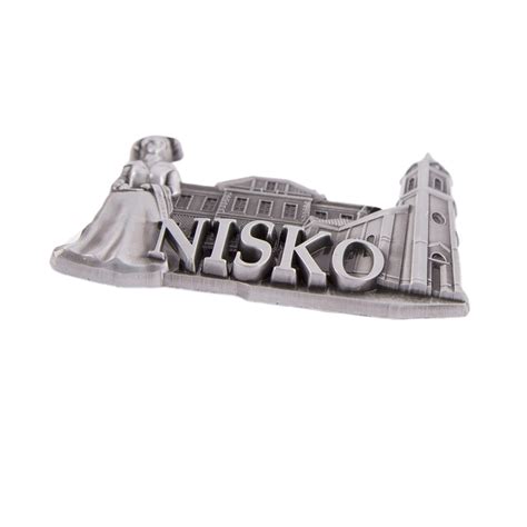 Magnes metalowy panorama Nisko Pamiątki z Polski Souvenirs from