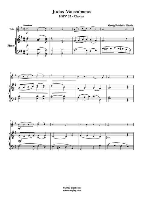 Judas Maccabaeus HWV 63 Chorus Händel Piano Sheet Music