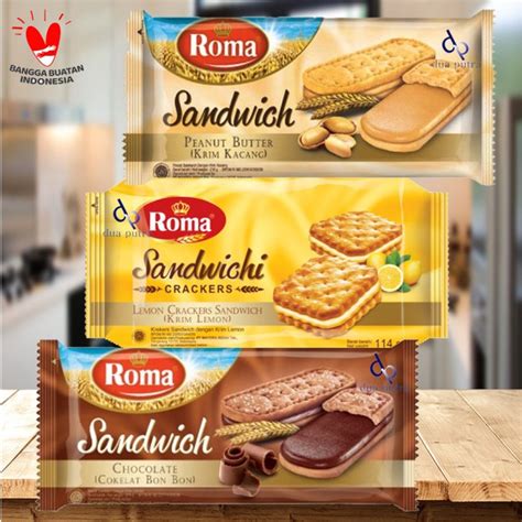 Jual Roma Sandwich Peanut Sandwich Chocolate 216 Gr Sandwich Lemon