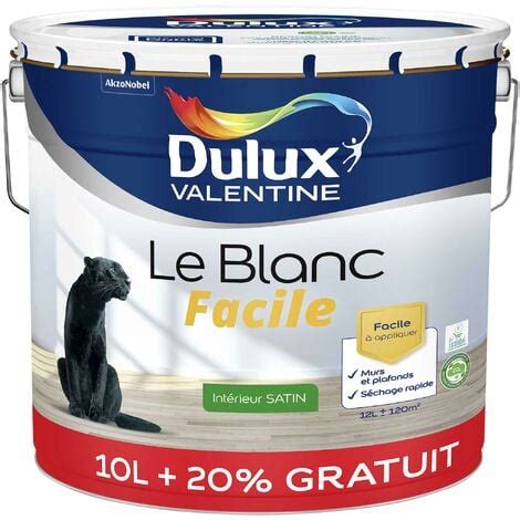 Peinture Le Blanc Facile Dulux Valentine Satin Blanc L