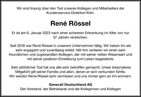 Traueranzeigen von René Rössel WirTrauern