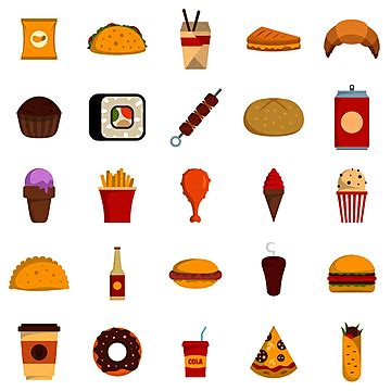 Burger Fast Food Vector Art PNG Fast Food Icons Set Black And White