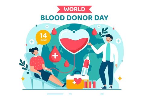 Premium Vector World Blood Donor Day Vector Illustration On June 14