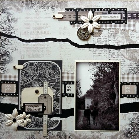 Une page Scrapbooking noir et blanc Scrapbooking idée et Pages de