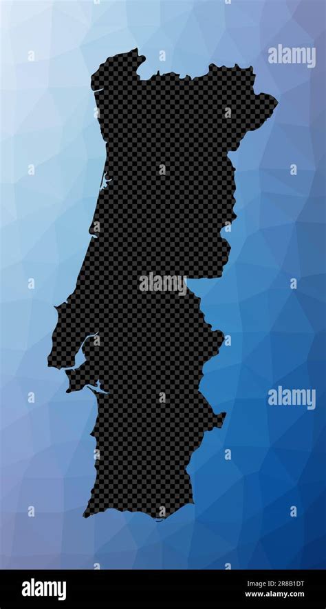 Portugal mapa geométrico. Forma de plantilla de Portugal en estilo ...