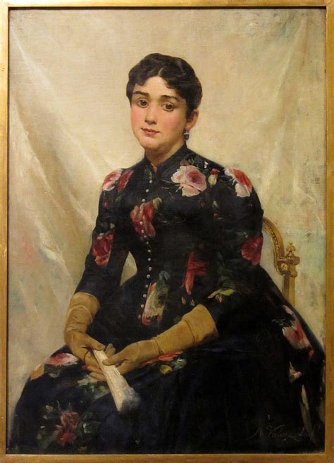 Valenzuela Puelma Alfredo Retrato Dama Del Abanico C1885 7 O 95