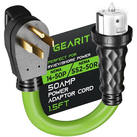 50 Amp NEMA 14-50P to SS2-50R Adapter Extension Cord Cable, 1.5 Feet - GEARit