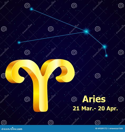 Vector Zodiac Sign Aries Stock Vector Illustration Of Sign 69509172