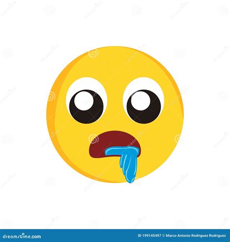 Isolated Drooling Emoji Face Stock Vector Illustration Of Emotion