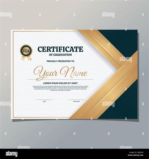 Elegant Certificate Of Graduation Success School Print Template Stock