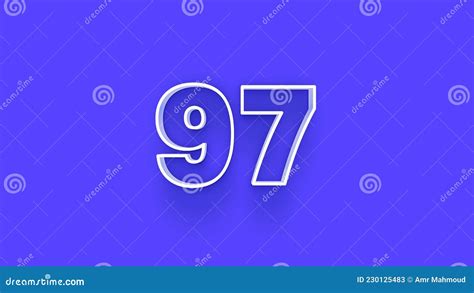 Blue 3d Symbol Of 97 Number Icon On Blue Background Stock Image ...