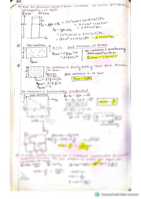 SOLUTION Class 11 Physics Mechanical Properties Of Fluid Full Notes