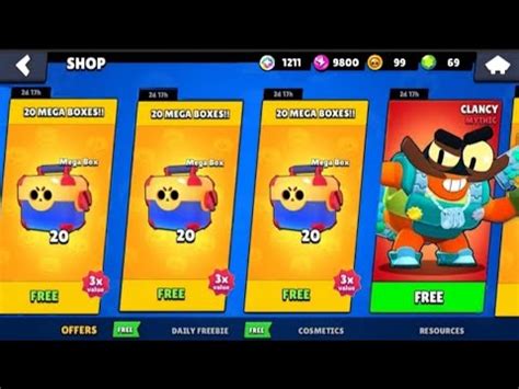 THAANKSS UPDATE FREE MEGA BOX LEGENDARY NEW GIFTS BRAWL STARS