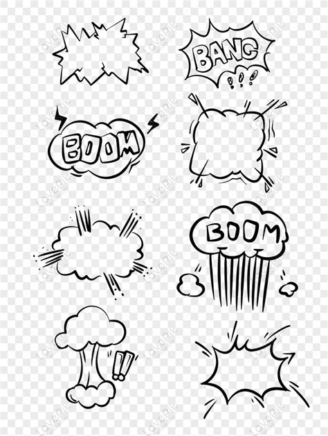 Free Cartoon Hand Drawn Explosion Cloud With Commercial Elements