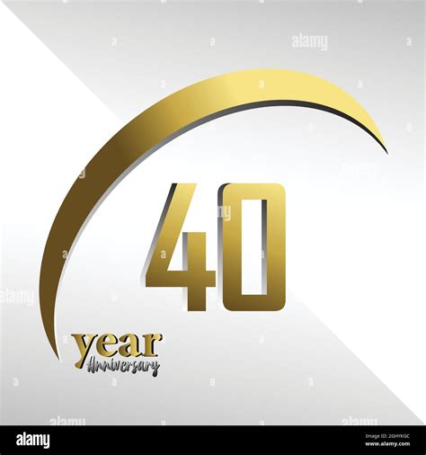 40 Year Anniversary Logo Vector Template Design Illustration Gold And White Stock Vector Image