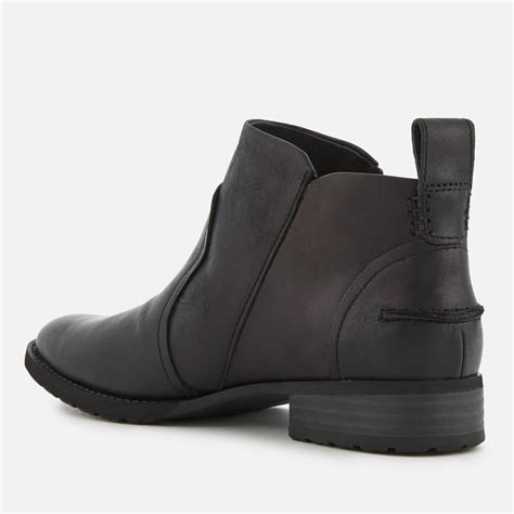 UGG Aureo Full Grain Leather Flat Ankle Boots in Black - Lyst