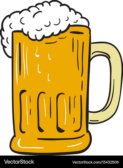 Beer Mug Drawing Royalty Free Vector Image Vectorstock