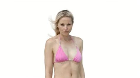 A Woman In Her Pink Bikini Posing Stock Video Pond
