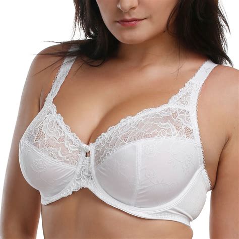 Womens Full Coverage Underwire Non Padded Lace Sheer Minimizer Bra Ebay