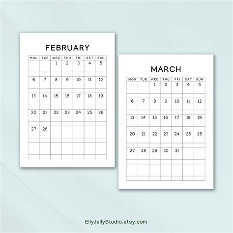 Printable 2023 Monthly Calendar Template A5/a4/a3/letter ,year at a Glance,yearly Overview ...