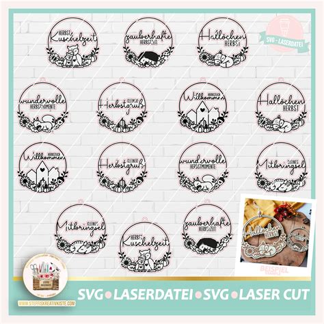 Laserdatei Herbstkr Nze T Rkranz Herbst Laser Cut Svg