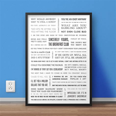 Breakfast Club Movie Quotes Poster A4 - Etsy