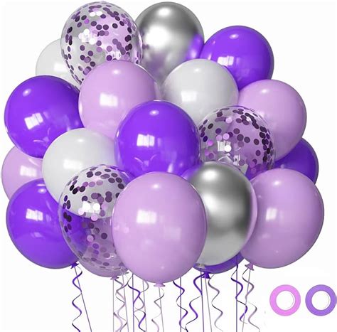 Purple White Party Balloons Purple Balloons 50 Pcs 12 Inch