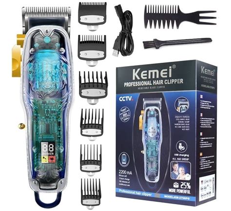 Maquina Para Corte De Pelo Kemei Transparente Inalámbrica Envío gratis