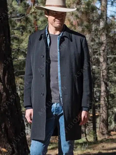 Raylan Givens Trench Coat | Justified Timothy Olyphant Wool Coat