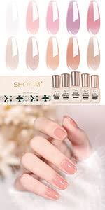 Amazon Shoyum Pcs Jelly Nude Gel Nail Polish Set Sheer Pink