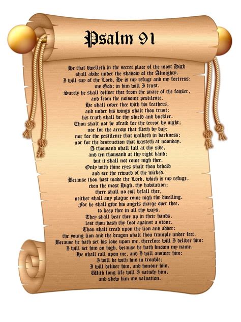 Psalm 91 poster. A4 Bible poster psalm 91