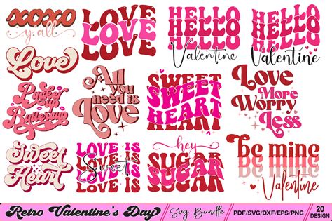 Retro Valentines Day Svg Bundle Graphic By Diycraftsy · Creative Fabrica