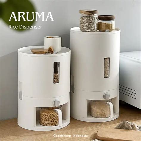 Jual ARUMA Rice Dispenser Penyimpanan Beras Kontainer Makanan Anti Kutu