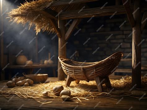 Un Concepto De Un Pesebre Vacío Donde Nació Jesús Como En La Biblia