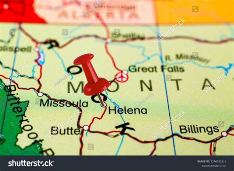 Helena Map Close Helena Map Red Stock Photo 2246525113 Shutterstock