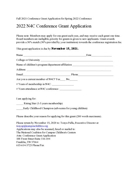 Fillable Online Ncccc Memberclicks Professional Development Grants