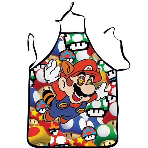 3d Funny Aprons Children Cartoon Super Mario Kitchen Apron Dinner Party