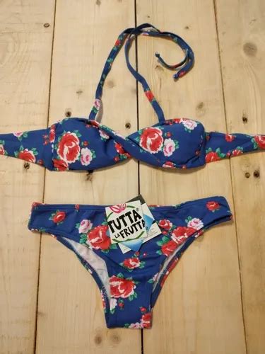 Malla Traje De Ba O Tutta La Frutta Bikini Con Flores En Venta