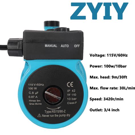 Zyiy Circulator Pump Circulation Pump Water Pressure Booster Pump Home Pool Blue Ebay