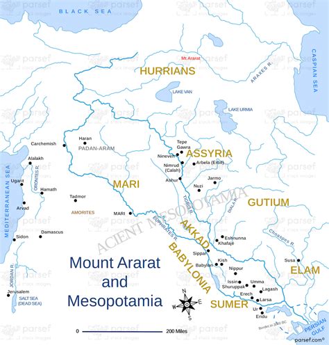 Mount Ararat And Mesopotamia Bible Map Free Bible Maps