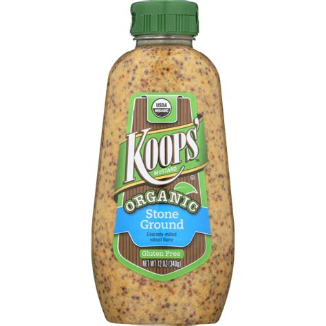 Koops Organic Stone Ground Mustard 12 Oz Elements Of Nutrition