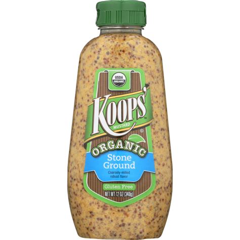 KOOPS Organic Stone Ground Mustard 12 Oz Elements Of Nutrition