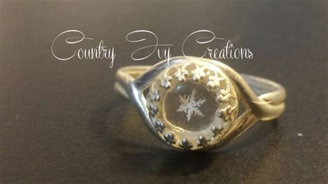 Sterling Silver Plated Preserved Real Snowflake Ring Real Etsy